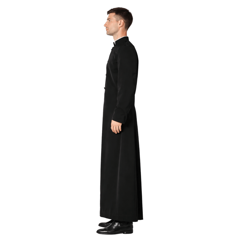Traditional Black Roman Cassock — Clergy Vestment (5 Sizes) - JMJ Catholic Productsvariant