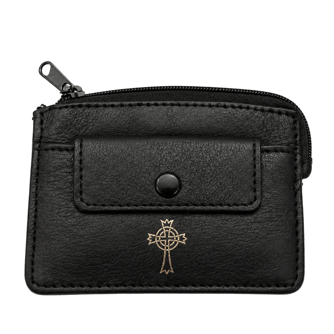 Two-Pocket Leather Rosary & Coin Case — Soft Sheepskin (2 Colours) - JMJ Catholic Productsvariant
