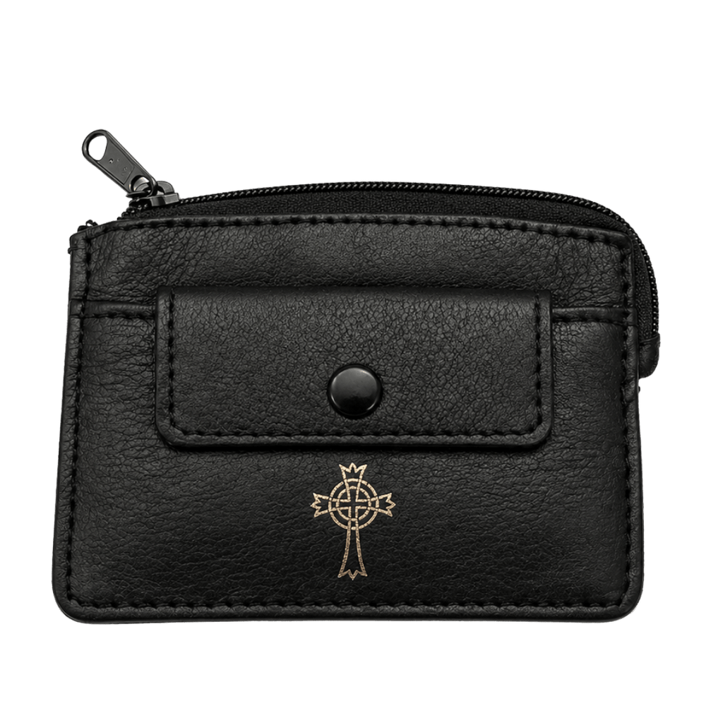 Two-Pocket Leather Rosary & Coin Case — Soft Sheepskin (2 Colours) - JMJ Catholic Productsvariant