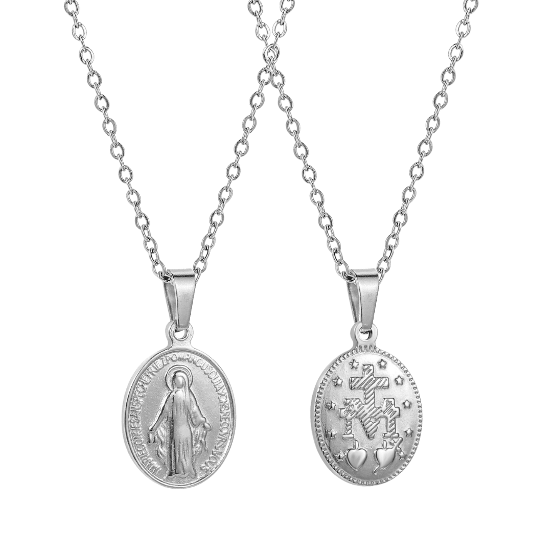 Virgin Mary Medal Necklace – 18K Gold plating and Silver plating (2 styles avaliable)