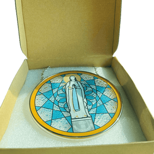 Virgin Mary Stained Glass Suncatcher Hanging