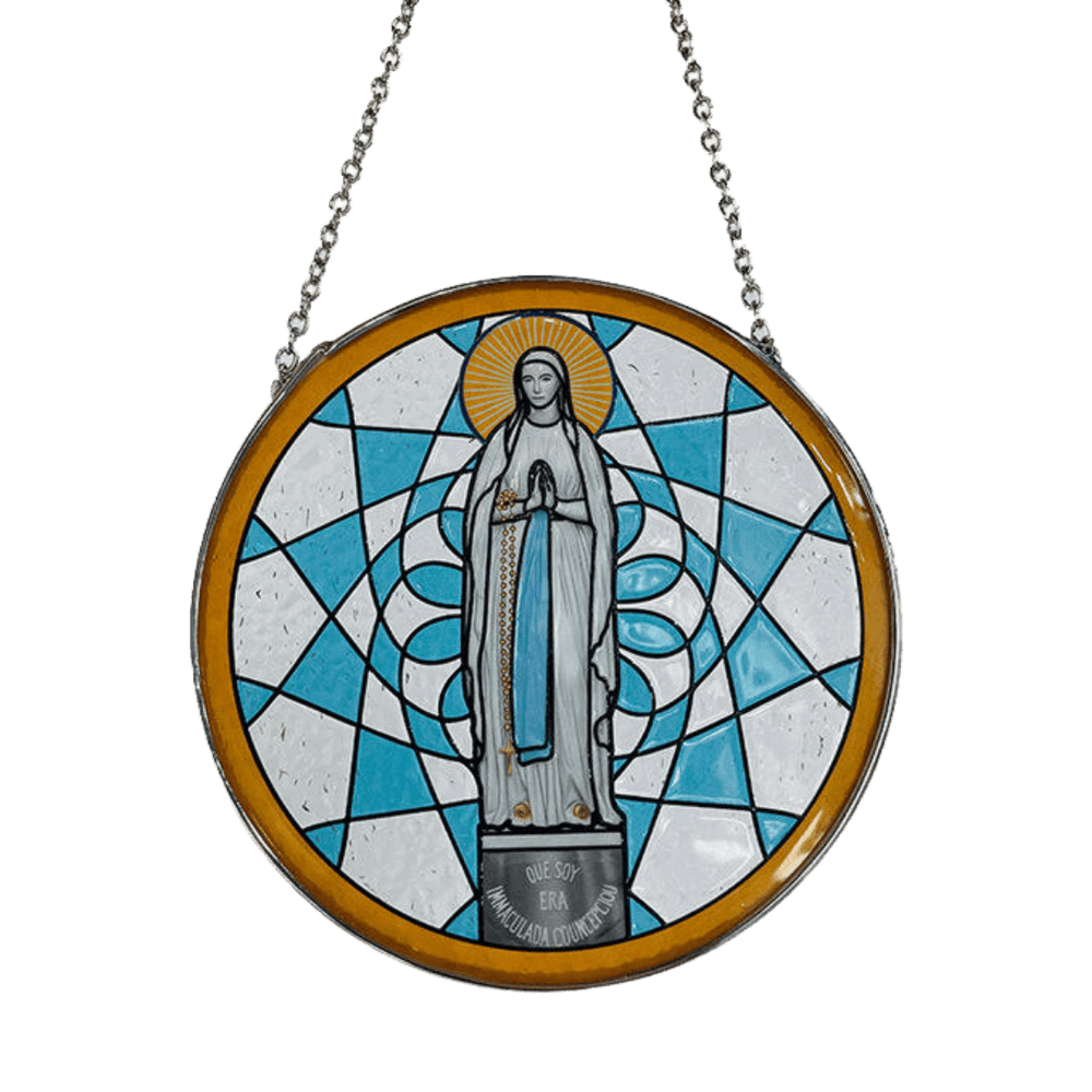 Virgin Mary Stained Glass Suncatcher Hanging - JMJ Catholic Productsvariant