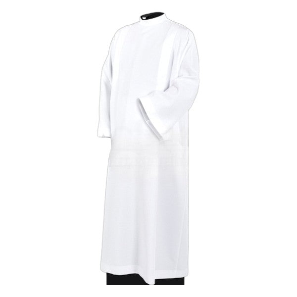 White Liturgical Alb — Velcro Collar