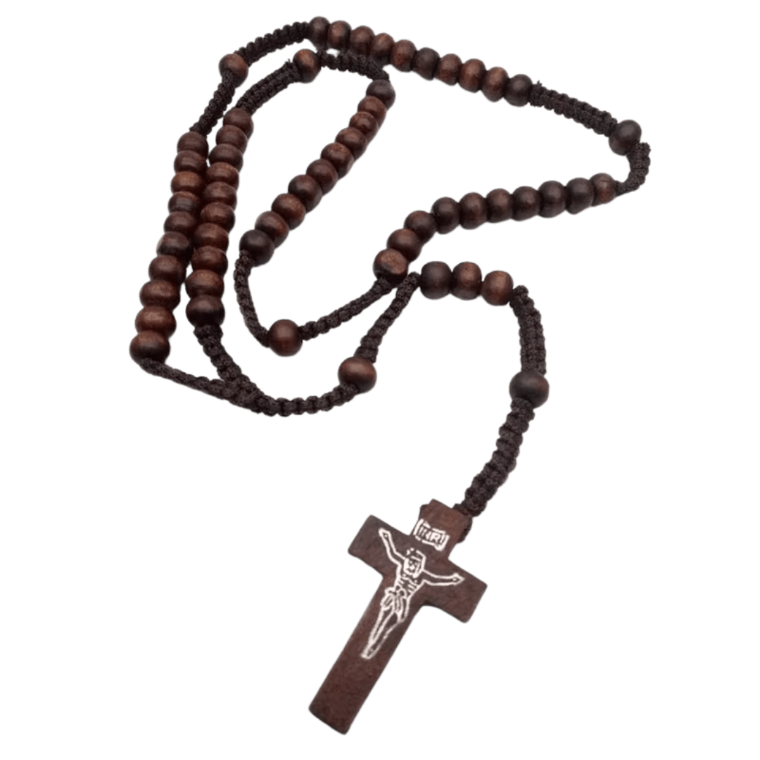 Wooden Bead Rosary with Crucifix - Available in 4 Colours - JMJ Catholic Productsvariant