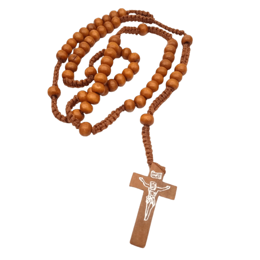 Wooden Bead Rosary with Crucifix - Available in 4 Colours - JMJ Catholic Productsvariant