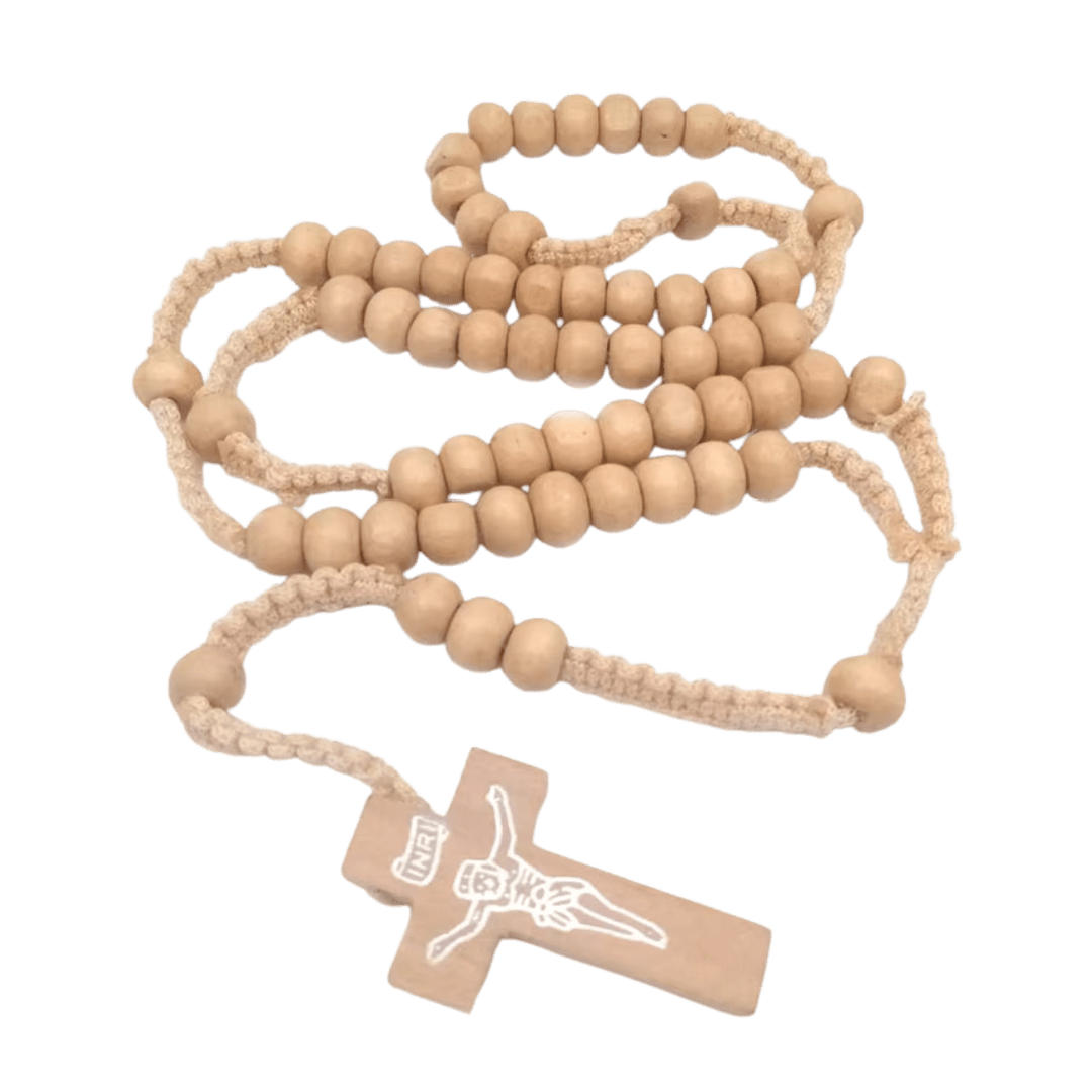 Wooden Bead Rosary with Crucifix - Available in 4 Colours - JMJ Catholic Productsvariant