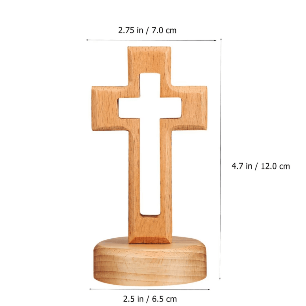 Wooden Cut-Out Crucifix Statue — Natural Wood - JMJ Catholic Productsvariant