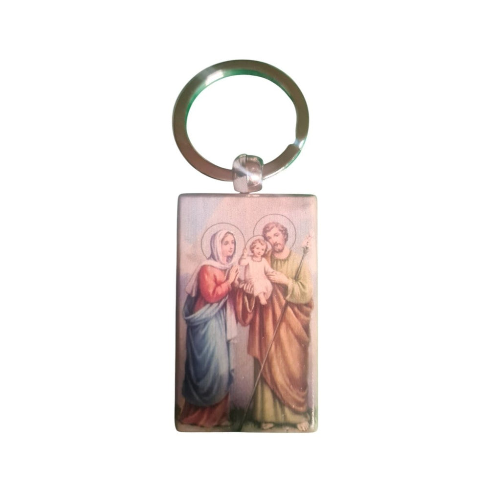 Wooden Holy Family Keyring - JMJ Catholic Productsvariant