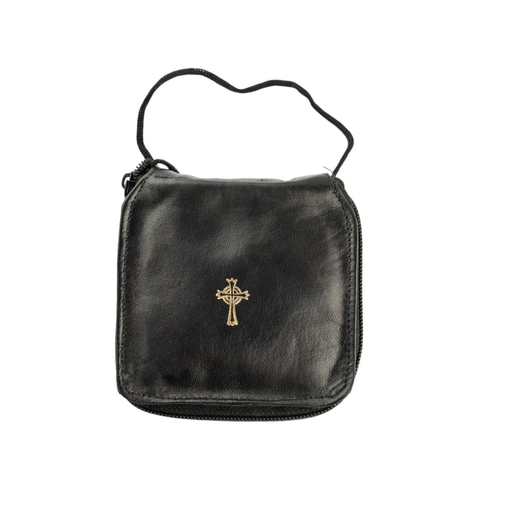 Zippered Leather Burse — Three-Sided, for Pastoral Visits - JMJ Catholic Productsvariant