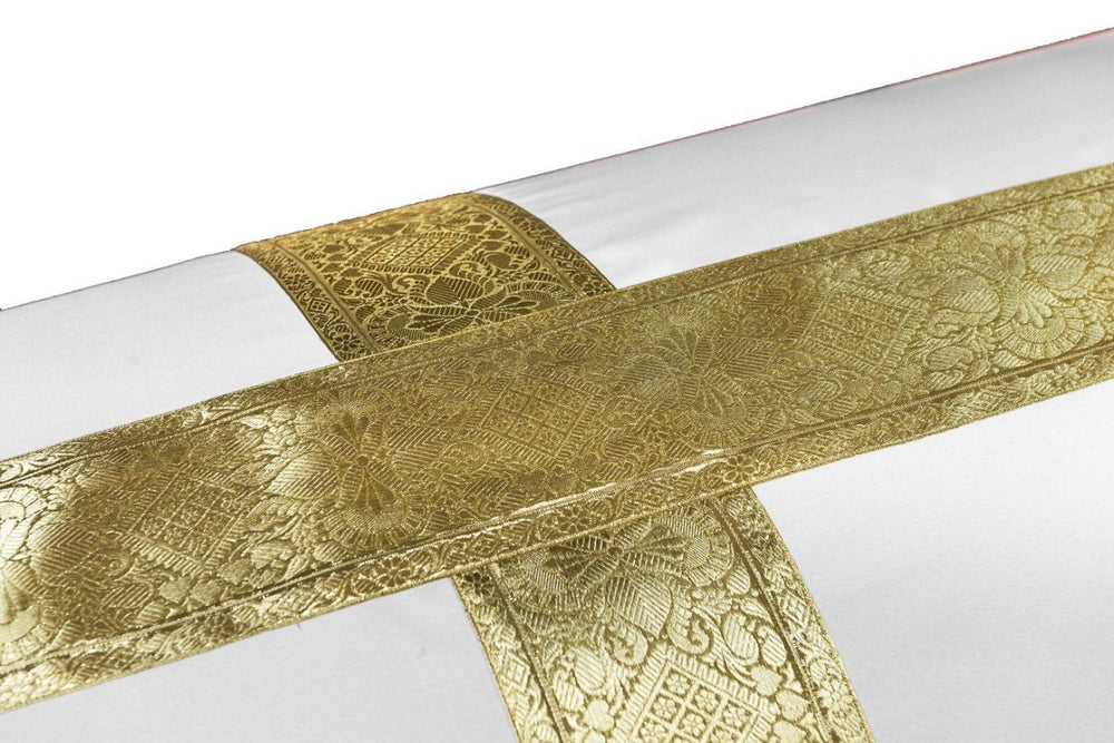 075 Gold Cross Funeral Pall - (6ft in stock) - JMJ Catholic Products#variant