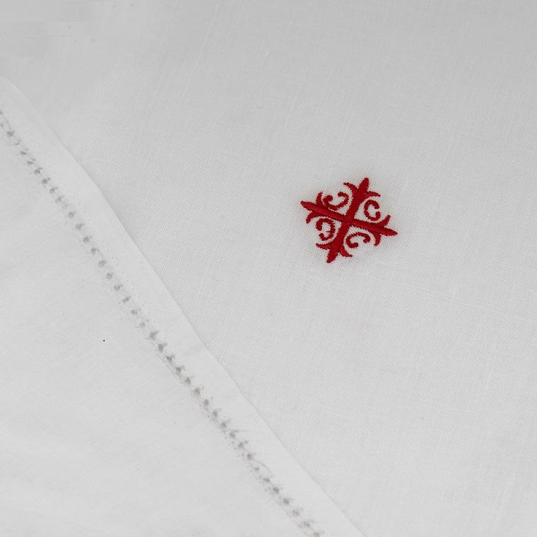 100%Pure Linen- Embroidered Cross and Vines, (3 per pack)