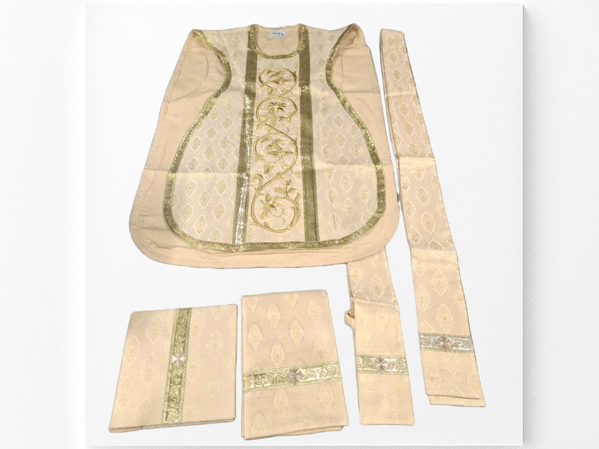 2008 Hand Embroidered Roman Chasuble Set - Lamb of God - JMJ Catholic Products#variant