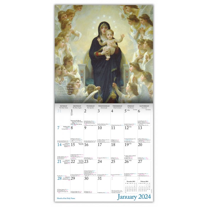 2024 Mary and the Saints large wall calendar (free delivery) - JMJ Catholic Products#variant