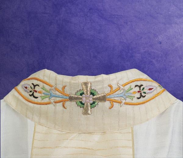 613 Silk Hand embroidered Chasuble - JMJ Catholic Products#variant