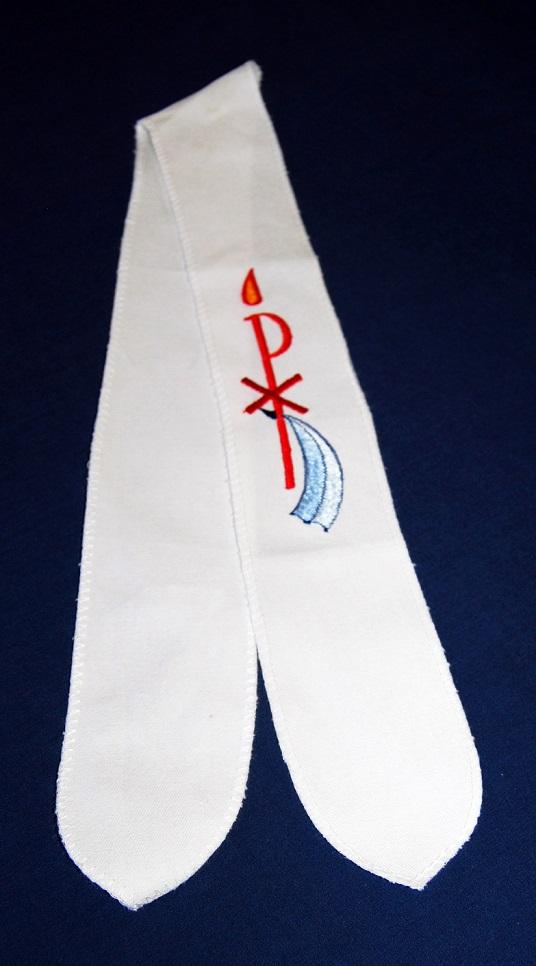 Adult Baptismal Stole — Chi-Rho Embroidered - JMJ Catholic Productsvariant