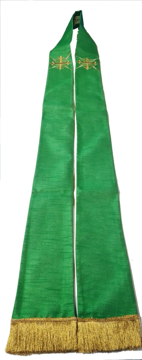 Art Silk Cross and Rays Stole #17660 (available in deacon and priest style) - JMJ Catholic Products#variant
