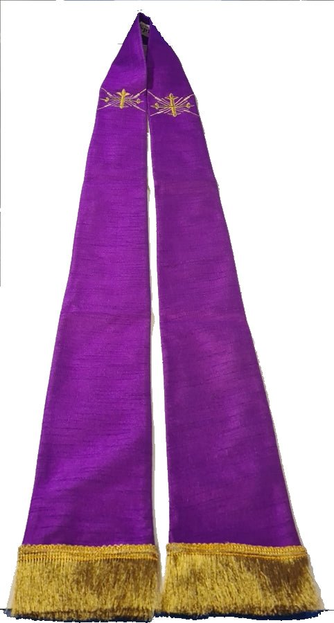 Art Silk Cross and Rays Stole #17660 (available in deacon and priest style) - JMJ Catholic Products#variant
