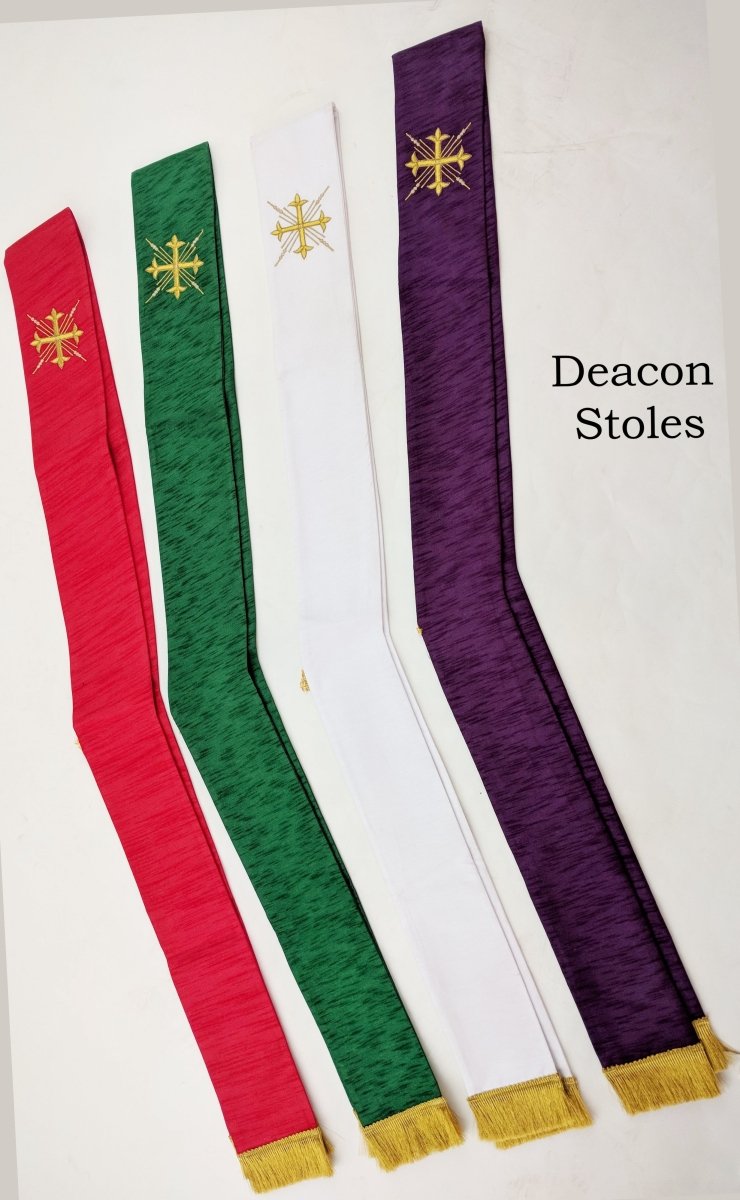 Art Silk Cross and Rays Stole #17660 (available in deacon and priest style) - JMJ Catholic Products#variant