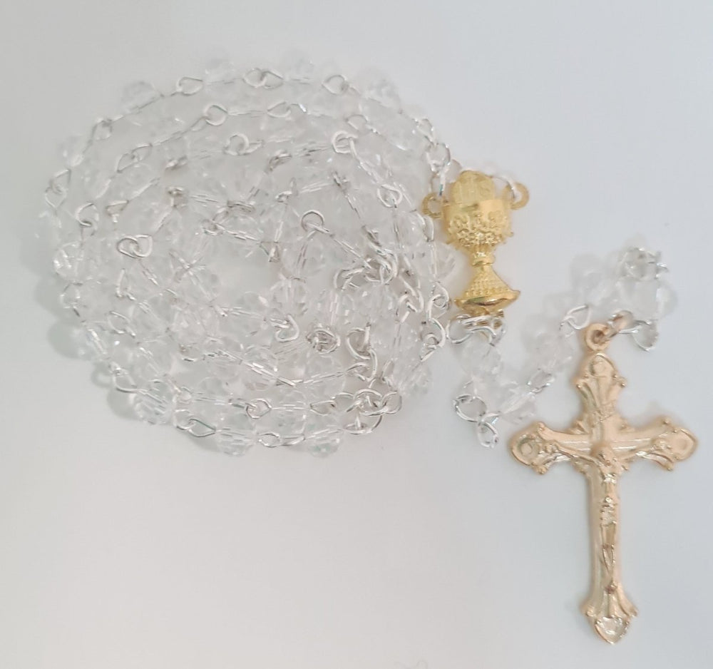 Australian Handcrafted First Holy Communion Rosary glass (Free Shipping) - JMJ Catholic Products#variant
