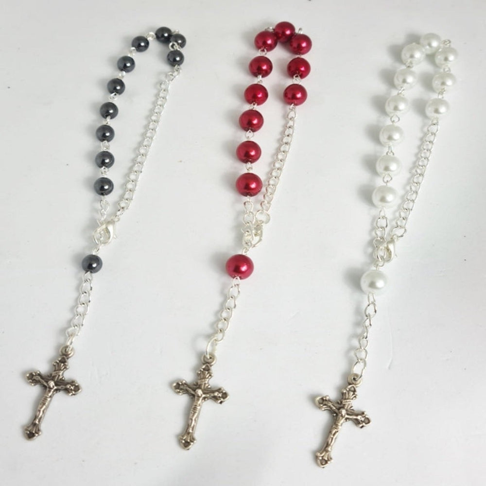 Australian Handcrafted Rosary Bracelets White/Red/Black (free shipping) - JMJ Catholic Products#variant