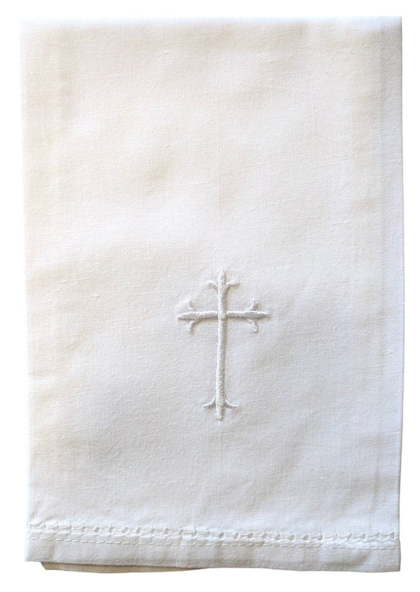Baptismal Napkin — Embroidered Crucifix, a Tender Keepsake - JMJ Catholic Productsvariant
