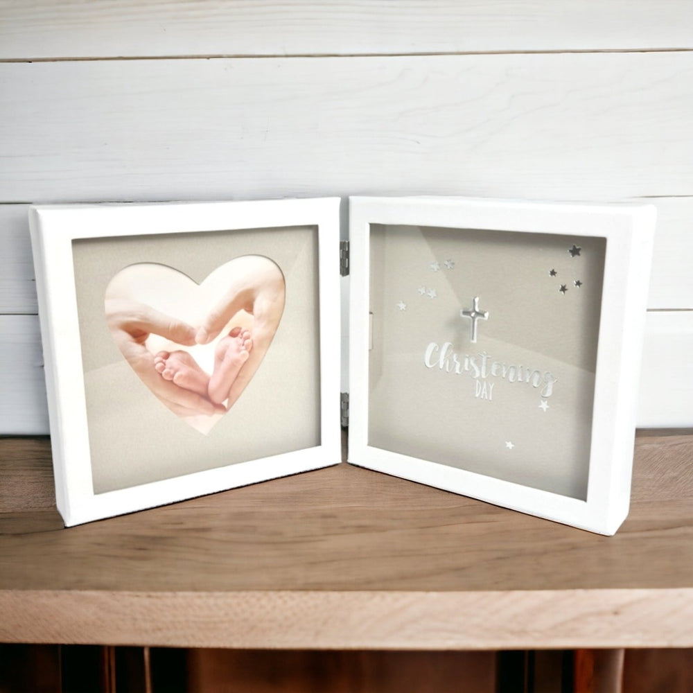 Christening Double Photo Frame — a Keepsake for Baby's Day - JMJ Catholic Productsvariant