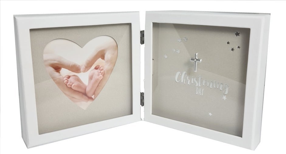 Christening Double Photo Frame — a Keepsake for Baby's Day - JMJ Catholic Productsvariant