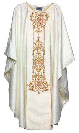 Classic Hand Embroidered Silk Chasuble - JMJ Catholic Productsvariant