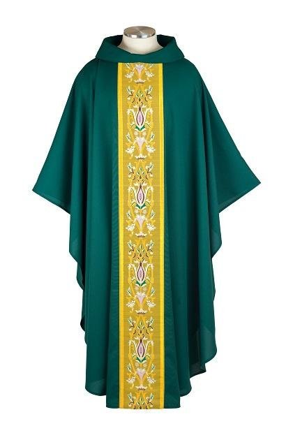 Crown & Flower Chasuble — Classic Floral Tapestry