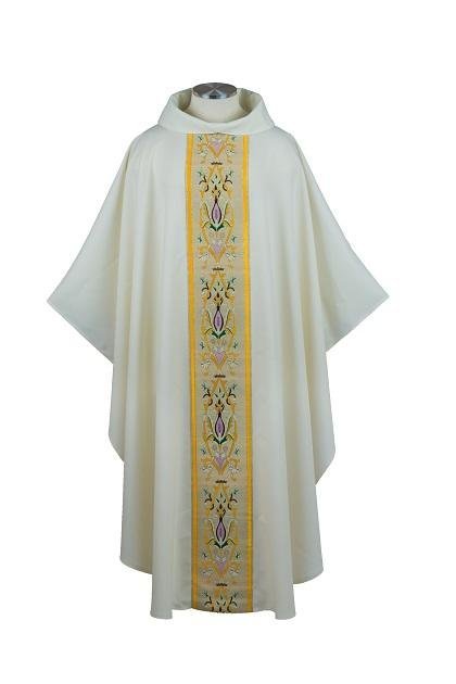 Crown & Flower Chasuble — Classic Floral Tapestry - JMJ Catholic Productsvariant