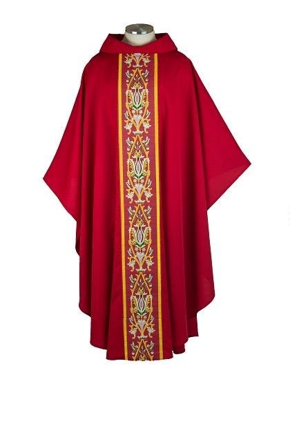 Crown & Flower Chasuble — Classic Floral Tapestry - JMJ Catholic Productsvariant