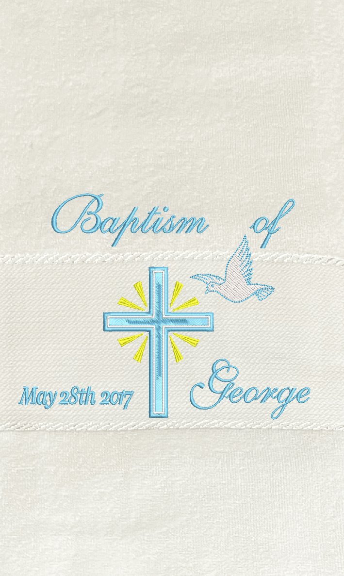Customised Embroidered Christening Towel — Boy, a Treasured Keepsake - JMJ Catholic Productsvariant