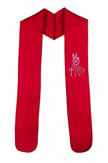 Descending Dove Confirmation Stole — Red - JMJ Catholic Productsvariant