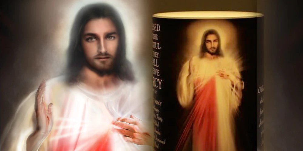 Divine Mercy - LED Candle Large - JMJ Catholic Products#variant