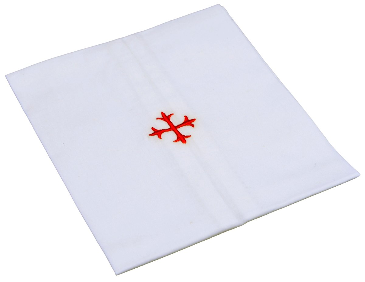 Embroidered Altar Linens — Sacred Red Cross, Set of 3 - JMJ Catholic Productsvariant