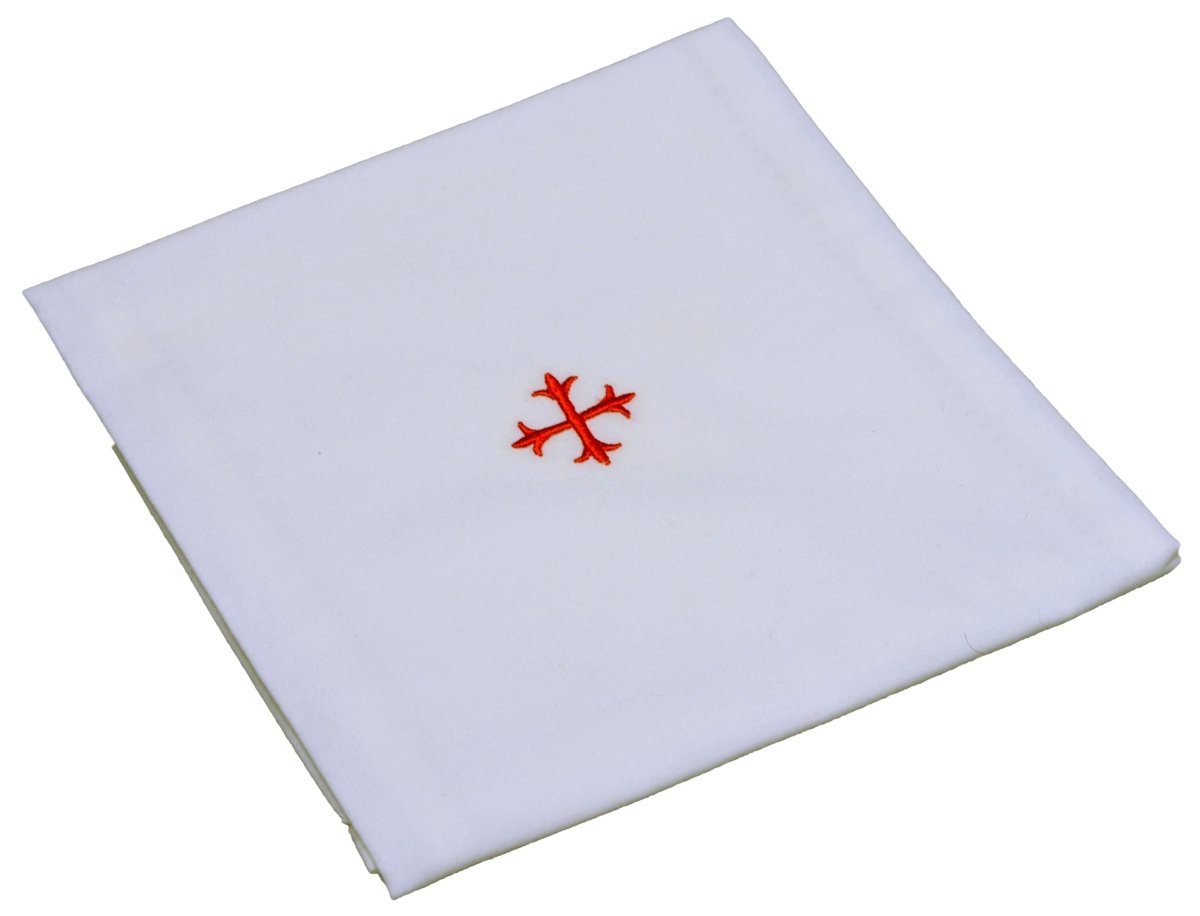Embroidered Altar Linens — Sacred Red Cross, Set of 3 - JMJ Catholic Productsvariant
