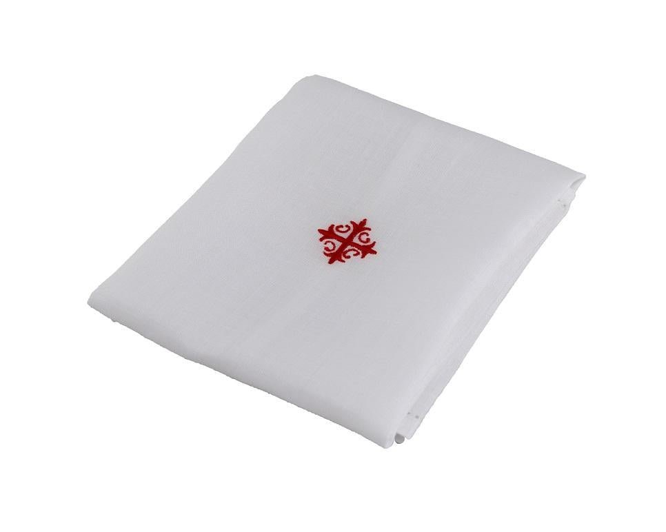Embroidered Cross & Vines Altar Linens — Refined Linen-Cotton Blend (Set of 3) - JMJ Catholic Productsvariant