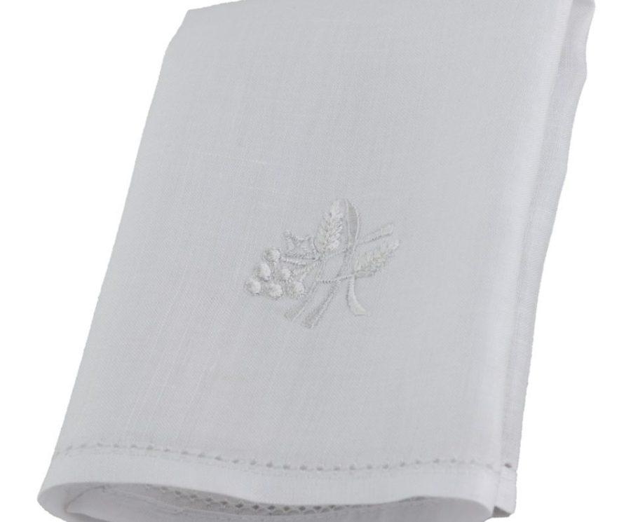Altar Linen Embroidered grapes and wheat design. (3 per pack)