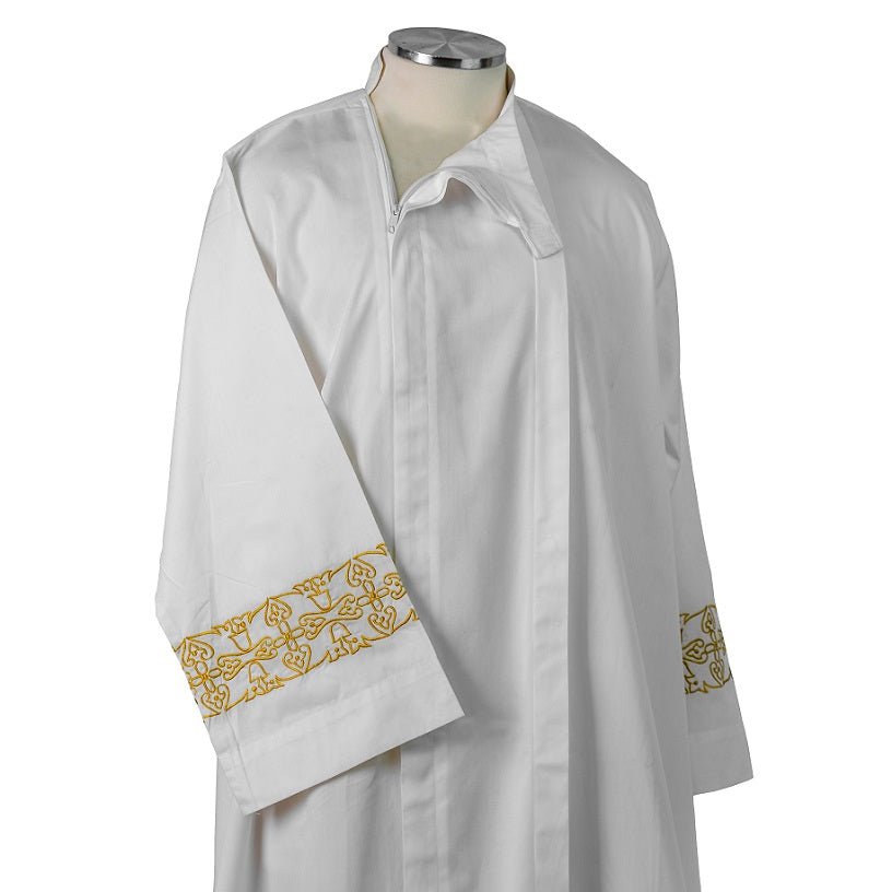 Embroidered Lightweight zippered Alb - JMJ Catholic Products#variant