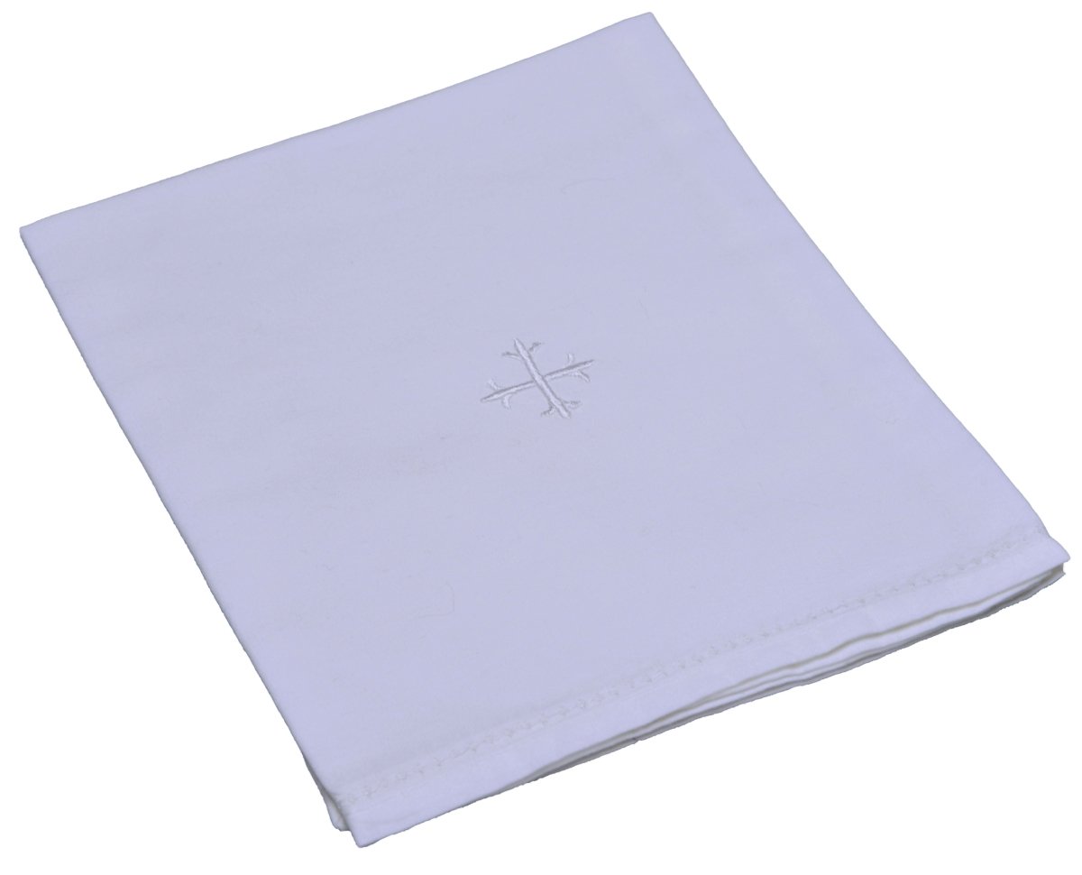 Embroidered White Cross Altar Linens — Timeless Set of 3 - JMJ Catholic Productsvariant