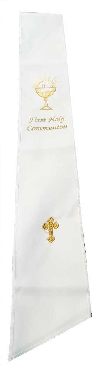 First Communion stoles (white and gold) free delivery - JMJ Catholic Products#variant