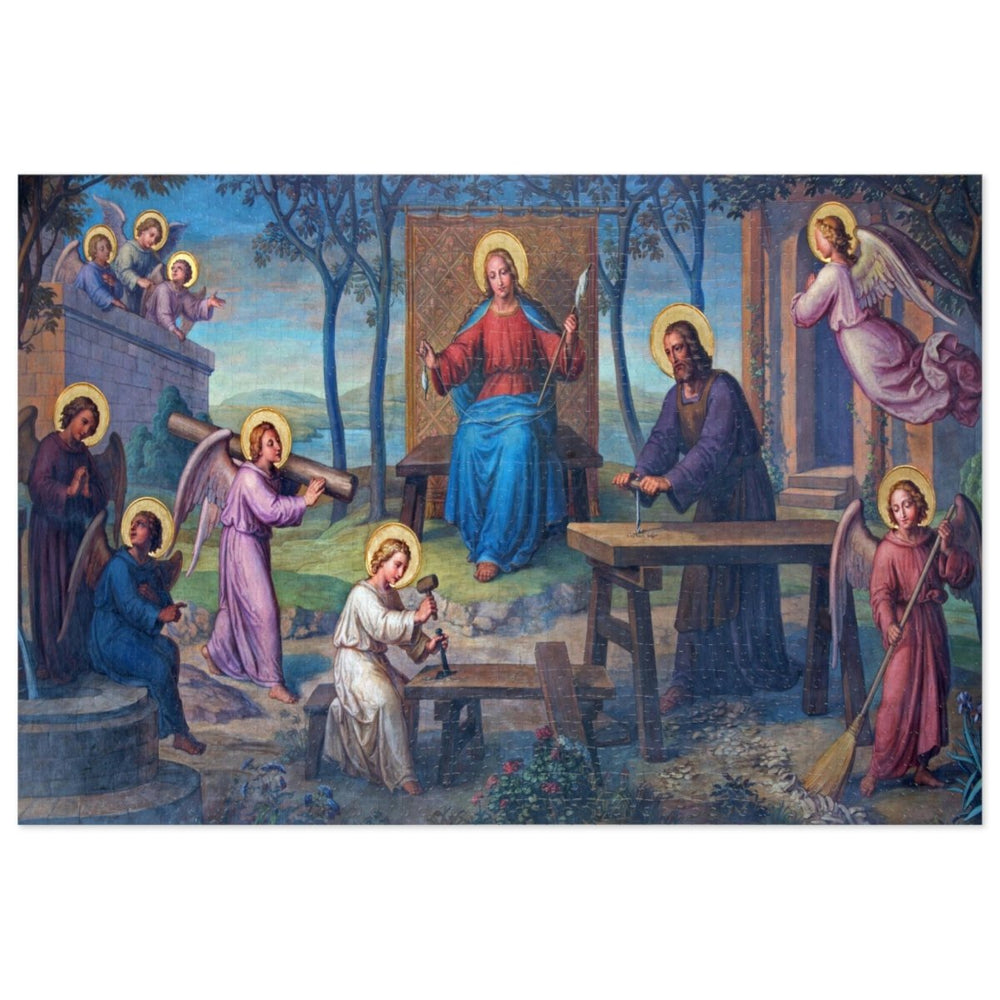 Fresco of Holy Family in workroom (252, 500, 1000-Piece) - JMJ Catholic Products#variant