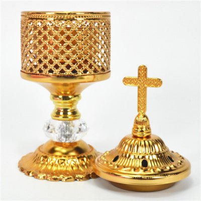 Gold Cross Incense Burner - JMJ Catholic Products#variant