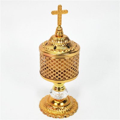 Gold Cross Incense Burner - JMJ Catholic Products#variant
