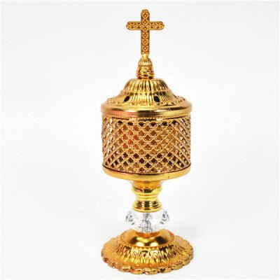 Gold Cross Incense Burner - JMJ Catholic Products#variant