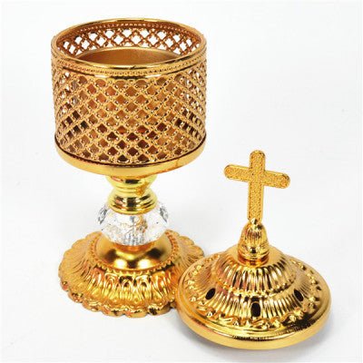 Gold Cross Incense Burner - JMJ Catholic Products#variant