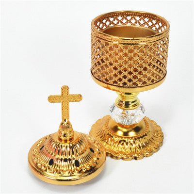 Gold Cross Incense Burner - JMJ Catholic Products#variant
