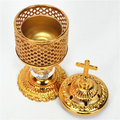 Gold Cross Incense Burner - JMJ Catholic Products#variant