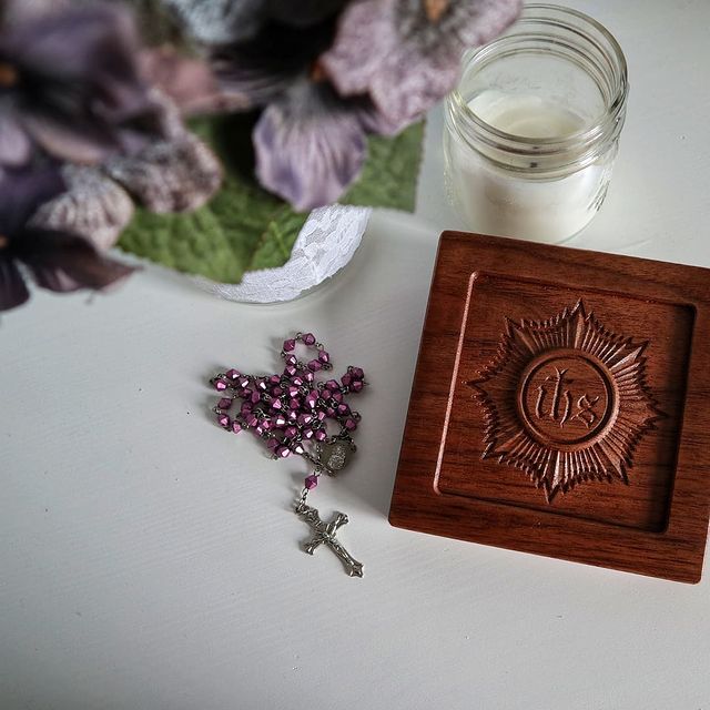 Hand carved Wooden Spiritual Communion Prayer Card (free delivery) - JMJ Catholic Products#variant