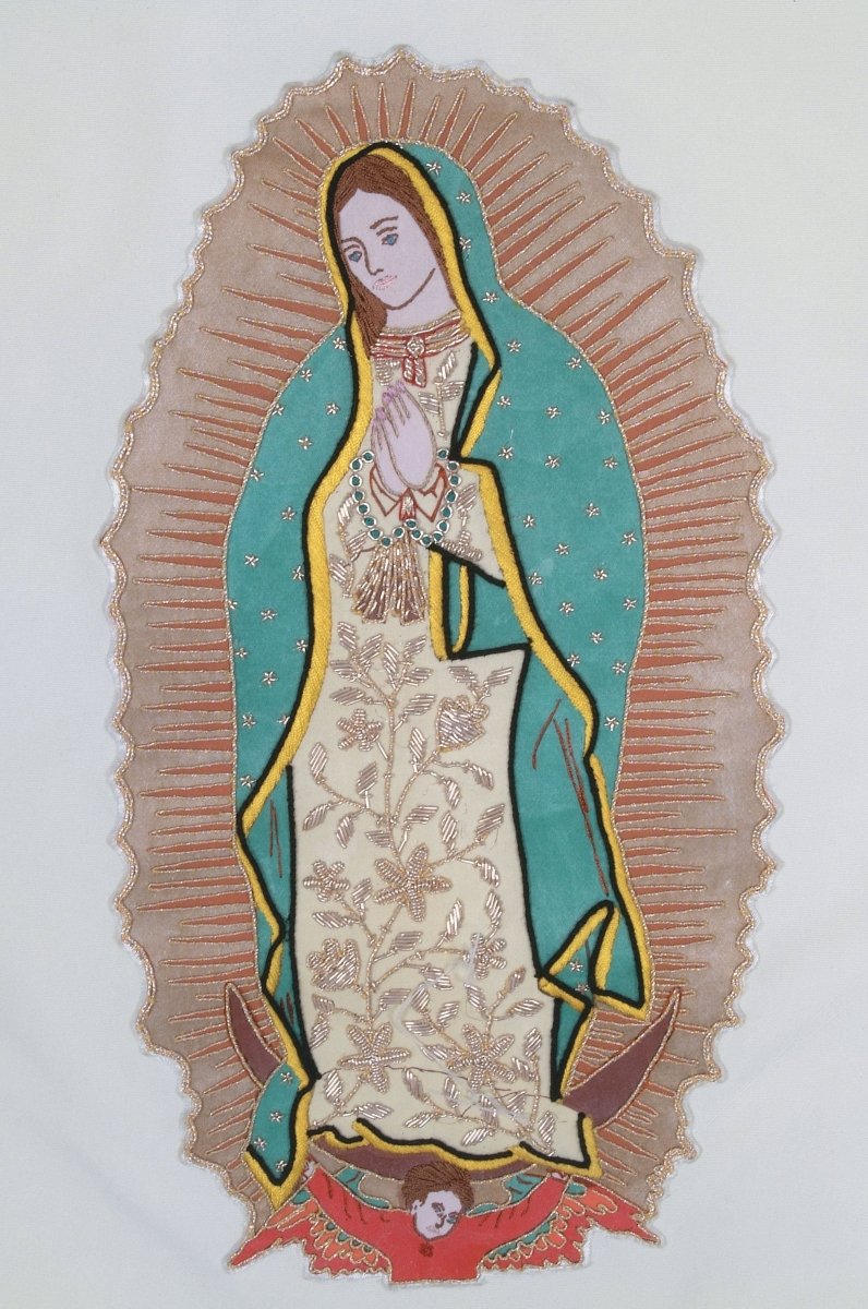 Hand embroidered Guadalupe Banner. - JMJ Catholic Products#variant